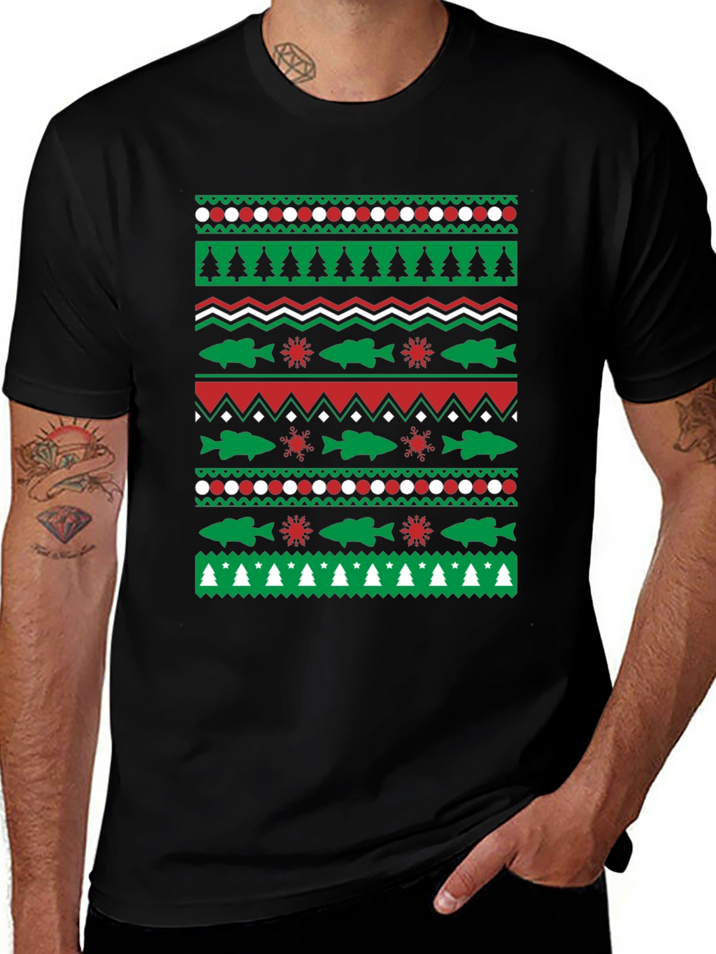 Festive Fishing Christmas T-Shirt