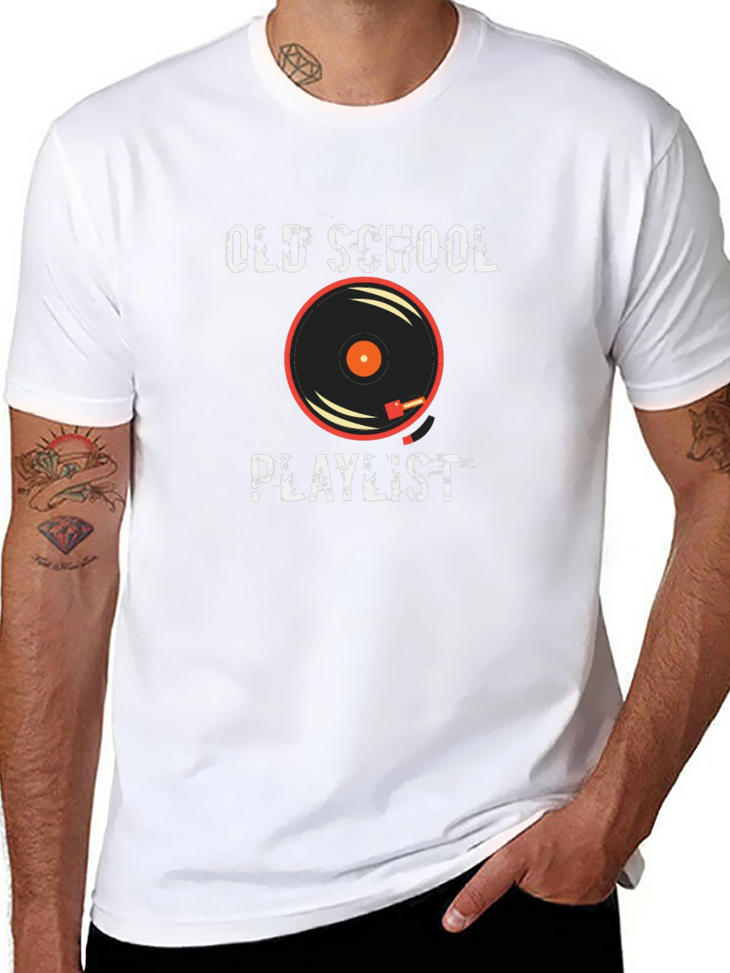 Old School Playlist Graphic Tee - Black