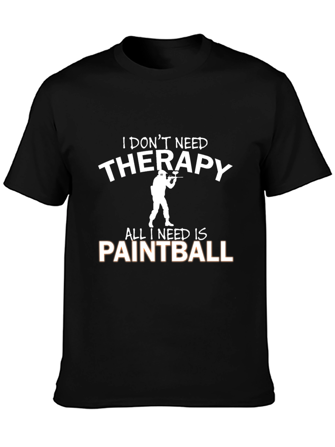 Paintball Therapy Graphic Tee - Black Cotton T-Shirt