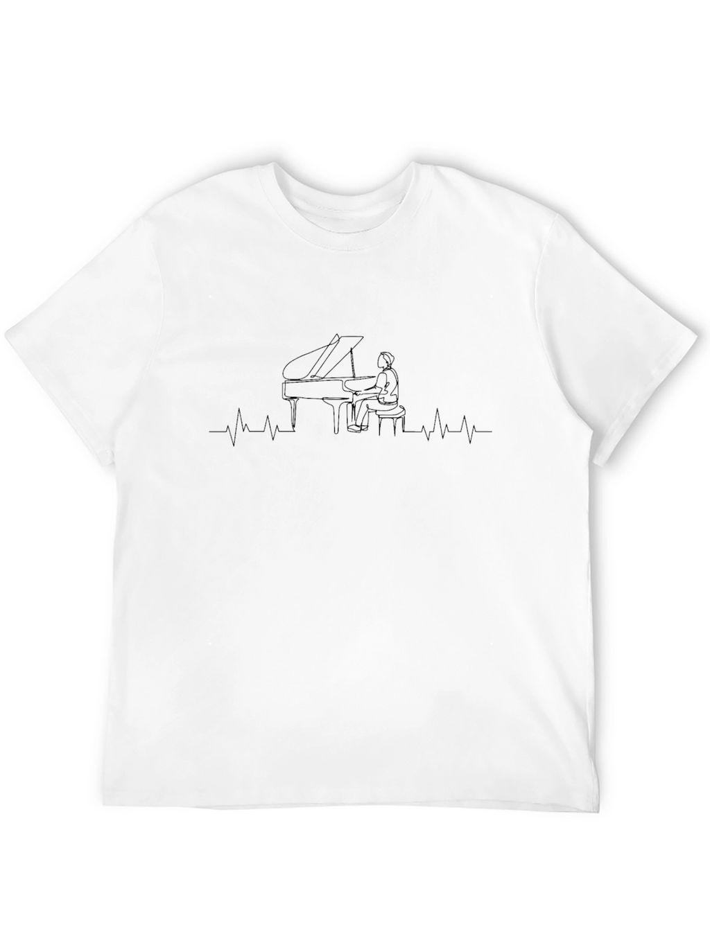Piano Heartbeat Graphic Tee - Music Lovers T-Shirt