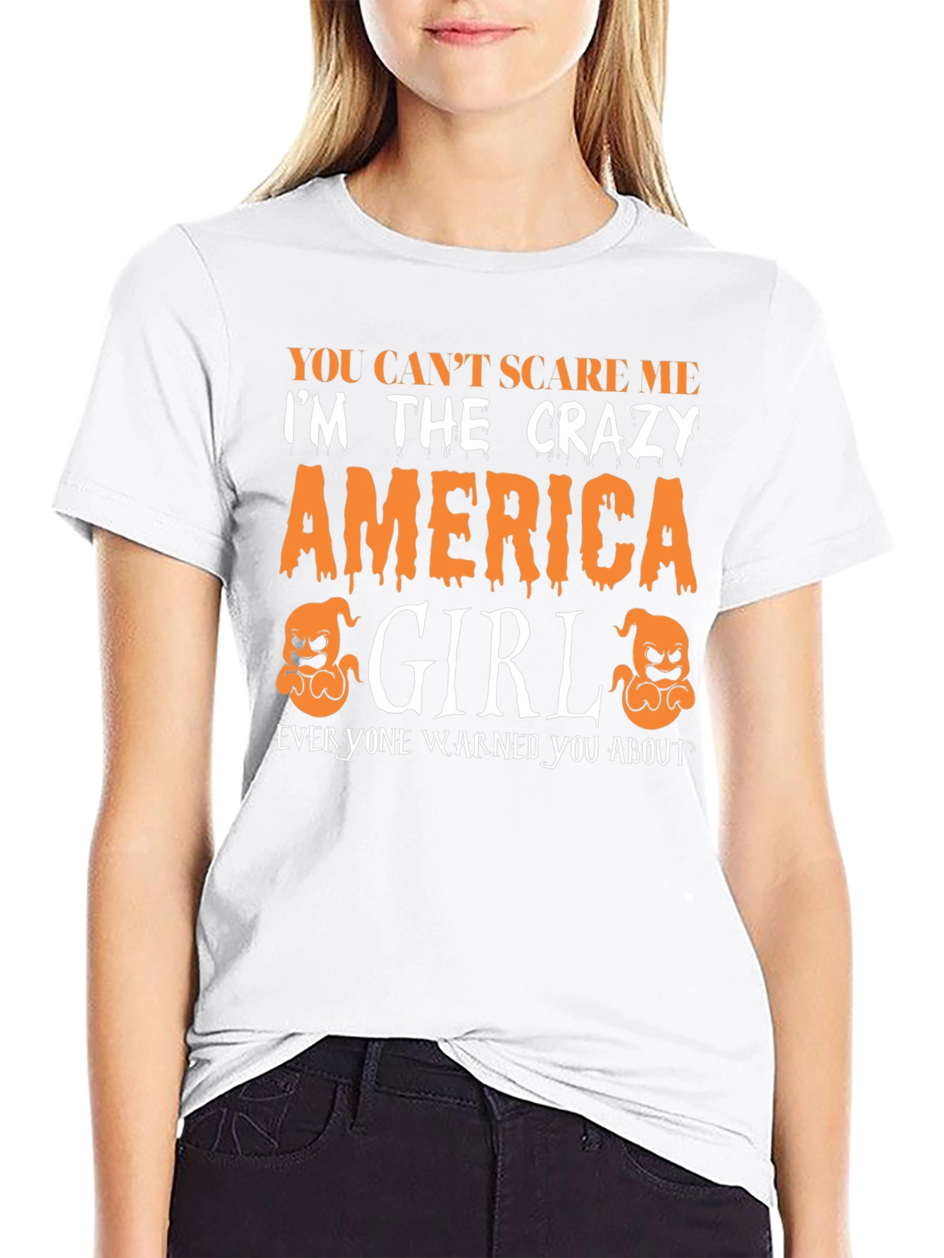 Crazy America Girl Halloween T-Shirt