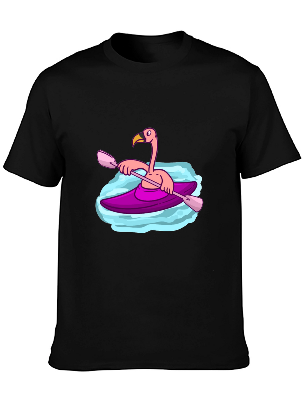 Flamingo Kayak Black T-Shirt
