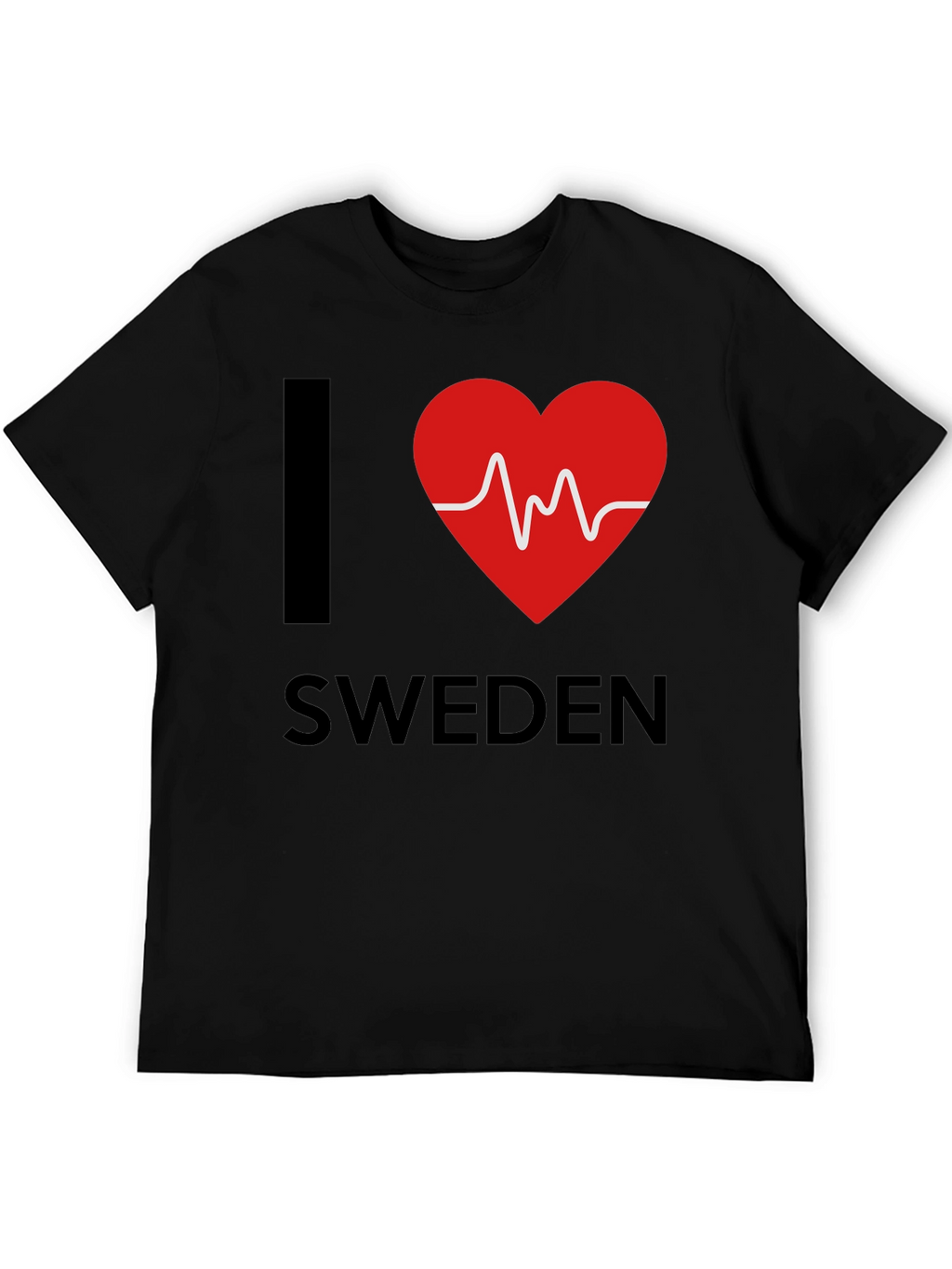 I Love Sweden T-Shirt - Heartbeat Design