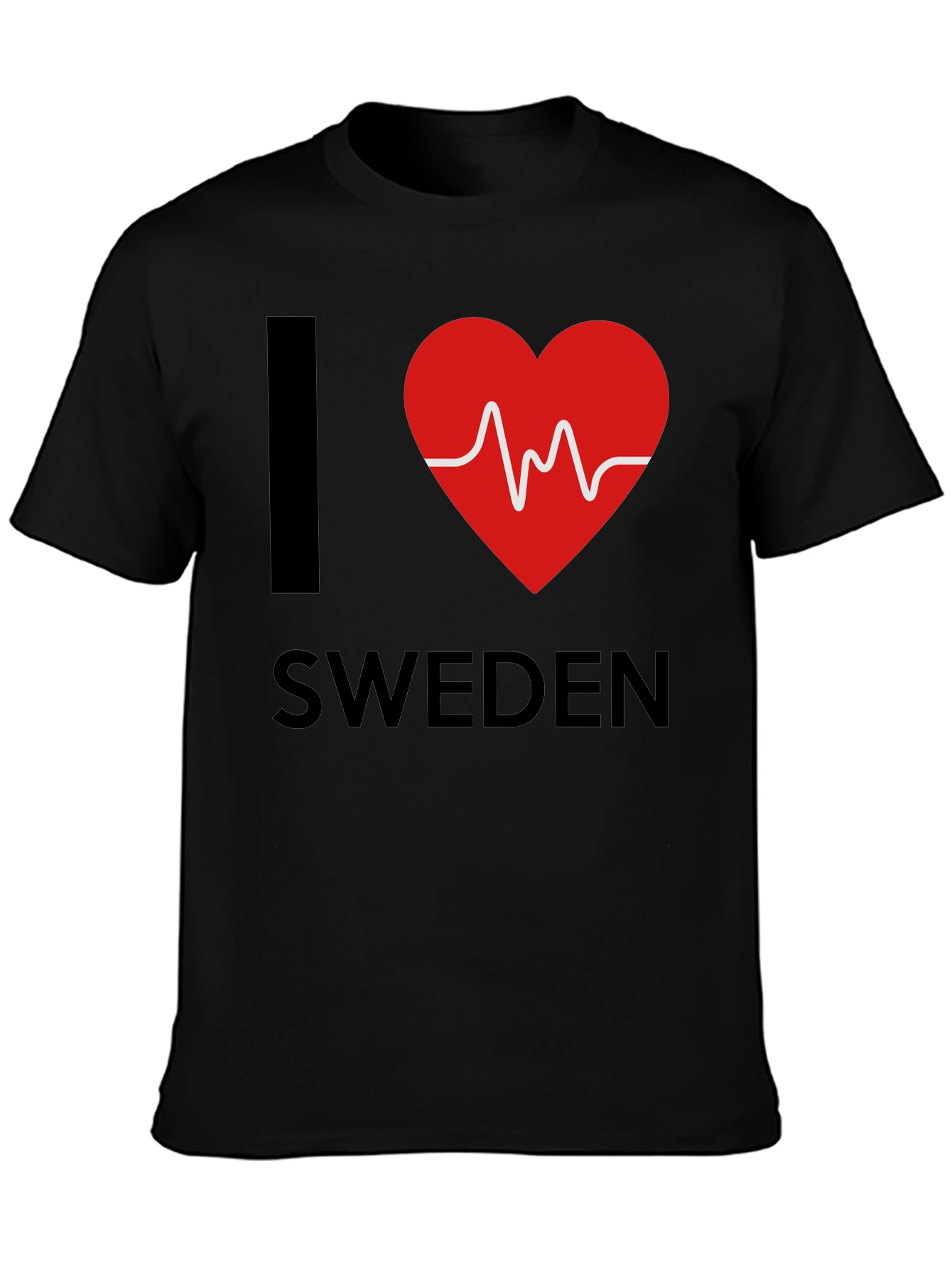 I Love Sweden T-Shirt - Heartbeat Design