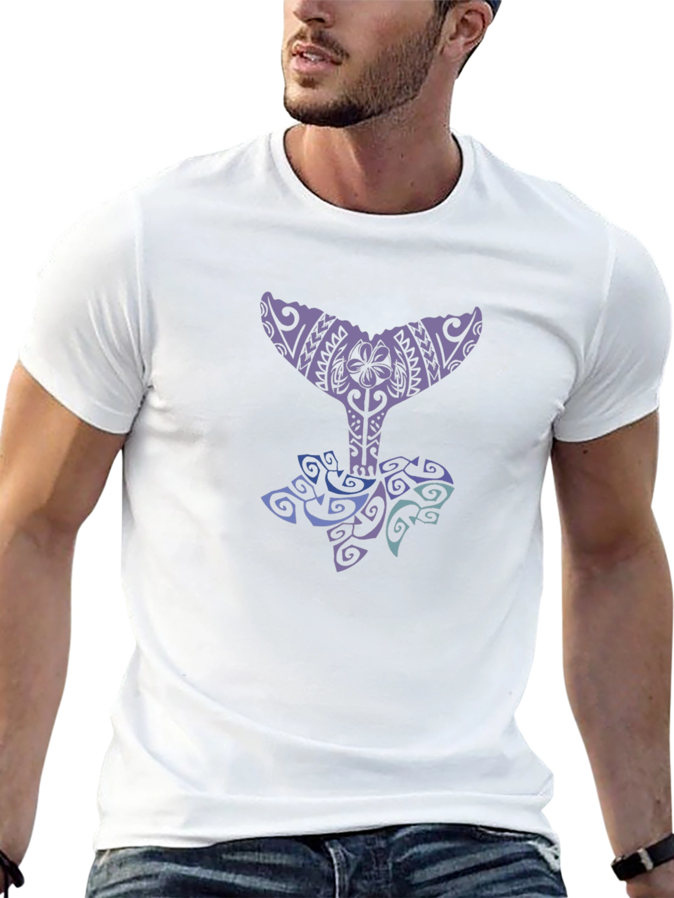 Tribal Whale Tail Graphic Tee