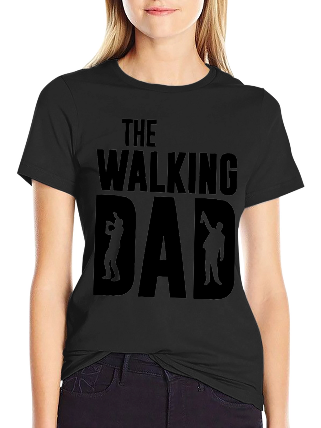 The Walking Dad Black Graphic T-Shirt