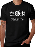 Unique Jackeline Graphic T-Shirt - Black Cotton Blend