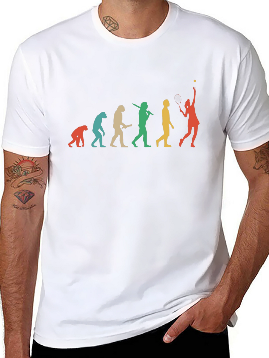Evolution of Tennis Player Graphic Tee - Unisex