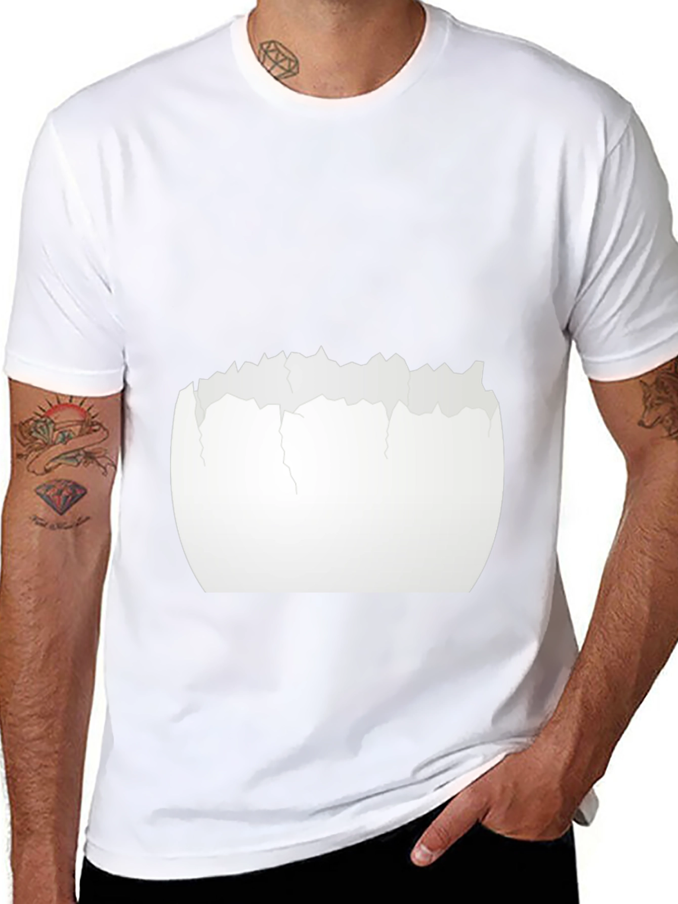 Cracked Eggshell Graphic Tee - Unique Black T-Shirt