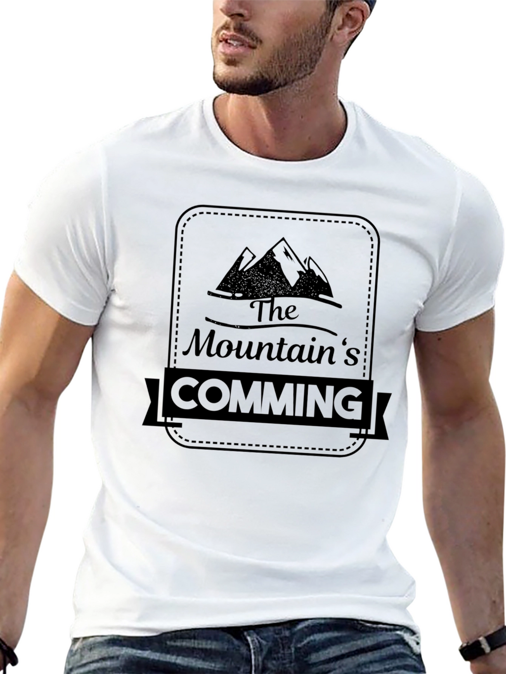 The Mountains Coming Black Graphic Tee