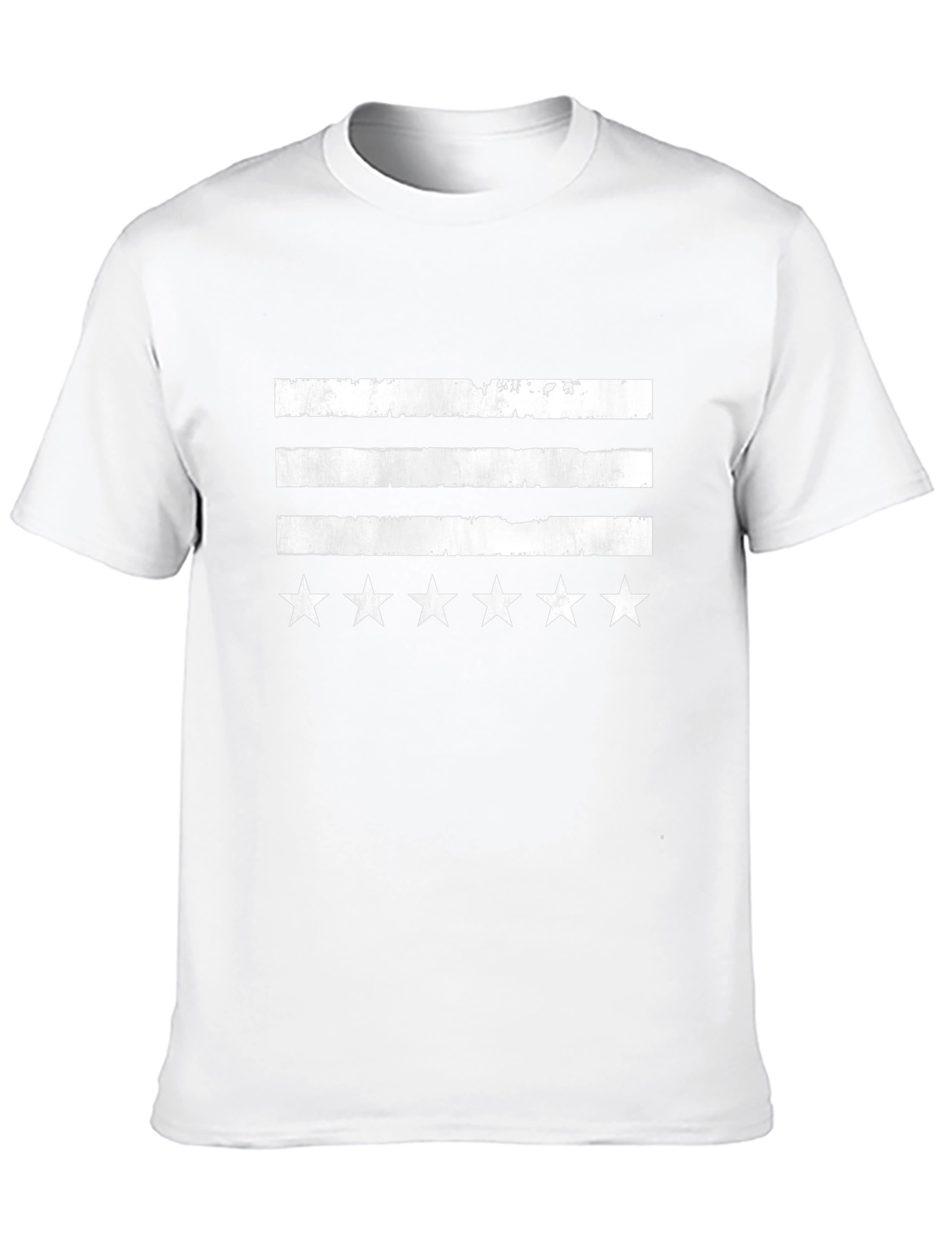 Distressed Stripes & Stars Graphic Tee - Black