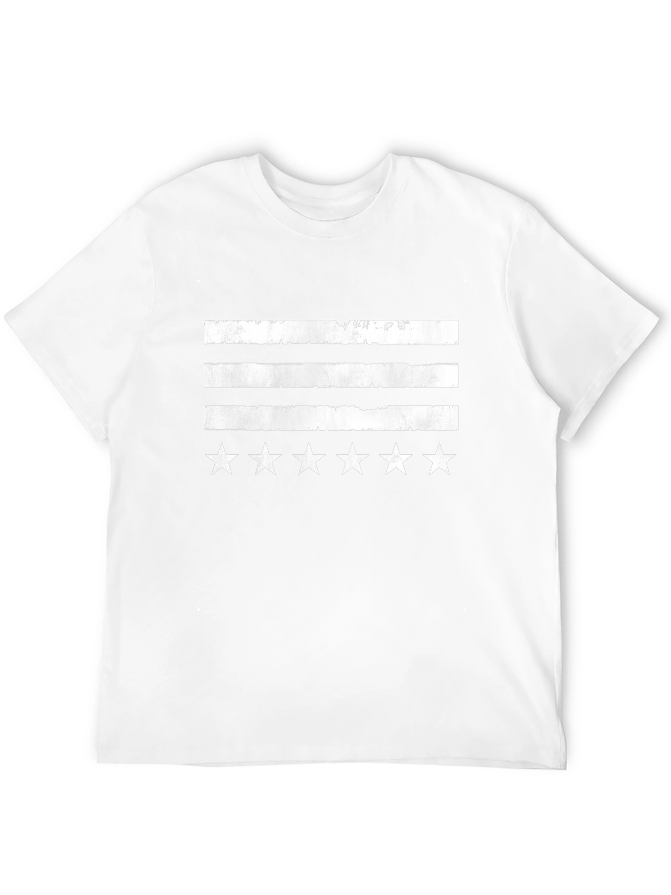 Distressed Stripes & Stars Graphic Tee - Black