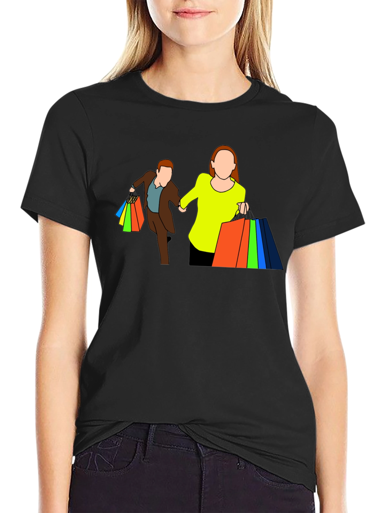 Shopping Couple Black T-Shirt