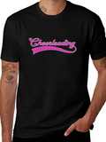 Cheerleading Graphic Tee - Black Cotton T-Shirt