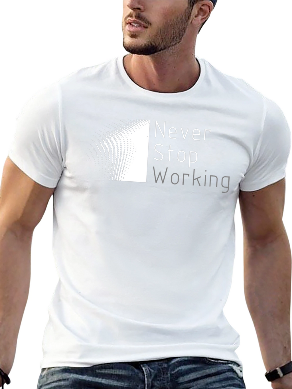 Never Stop Working Black T-Shirt