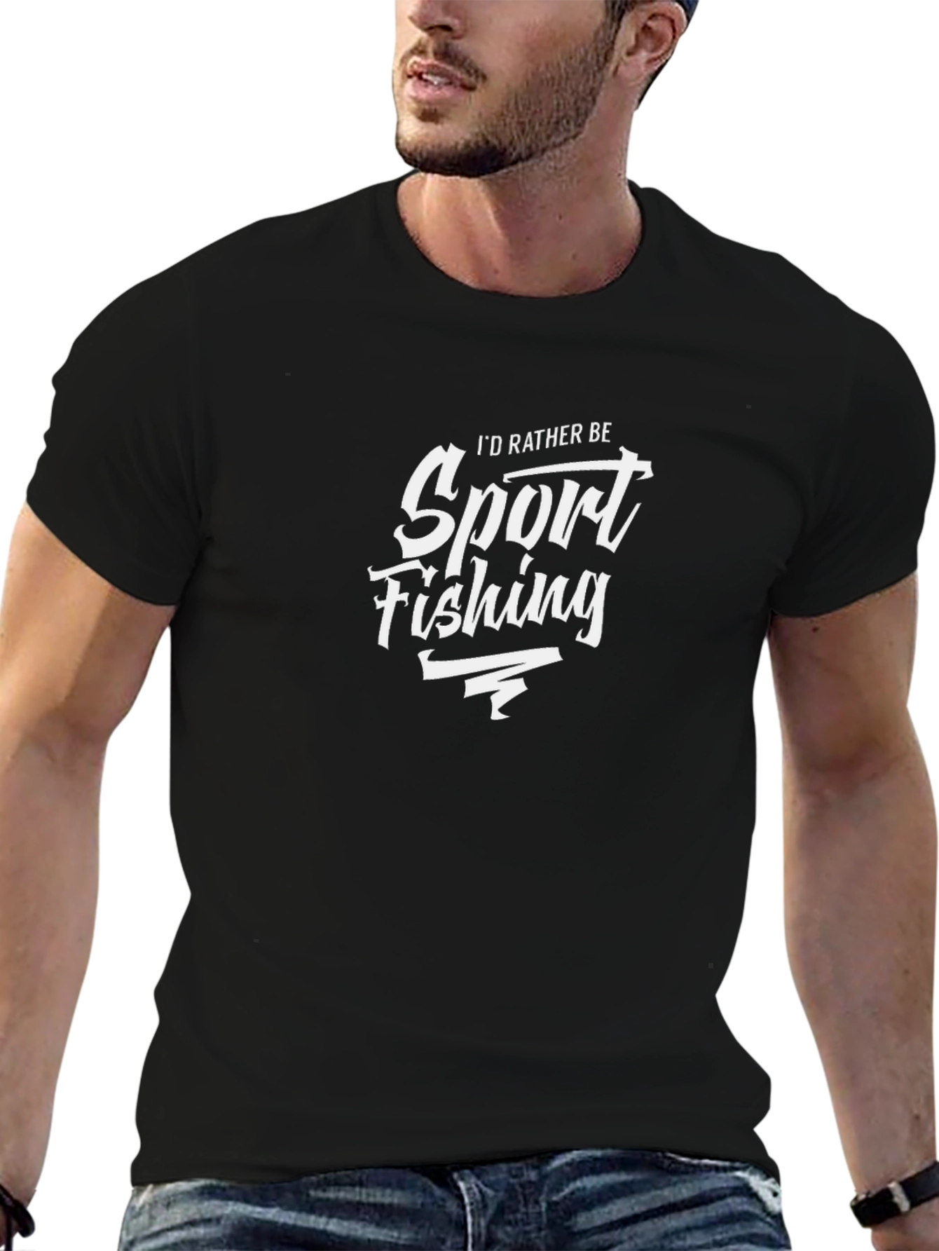 Sport Fishing T-Shirt - Mens Black Tee