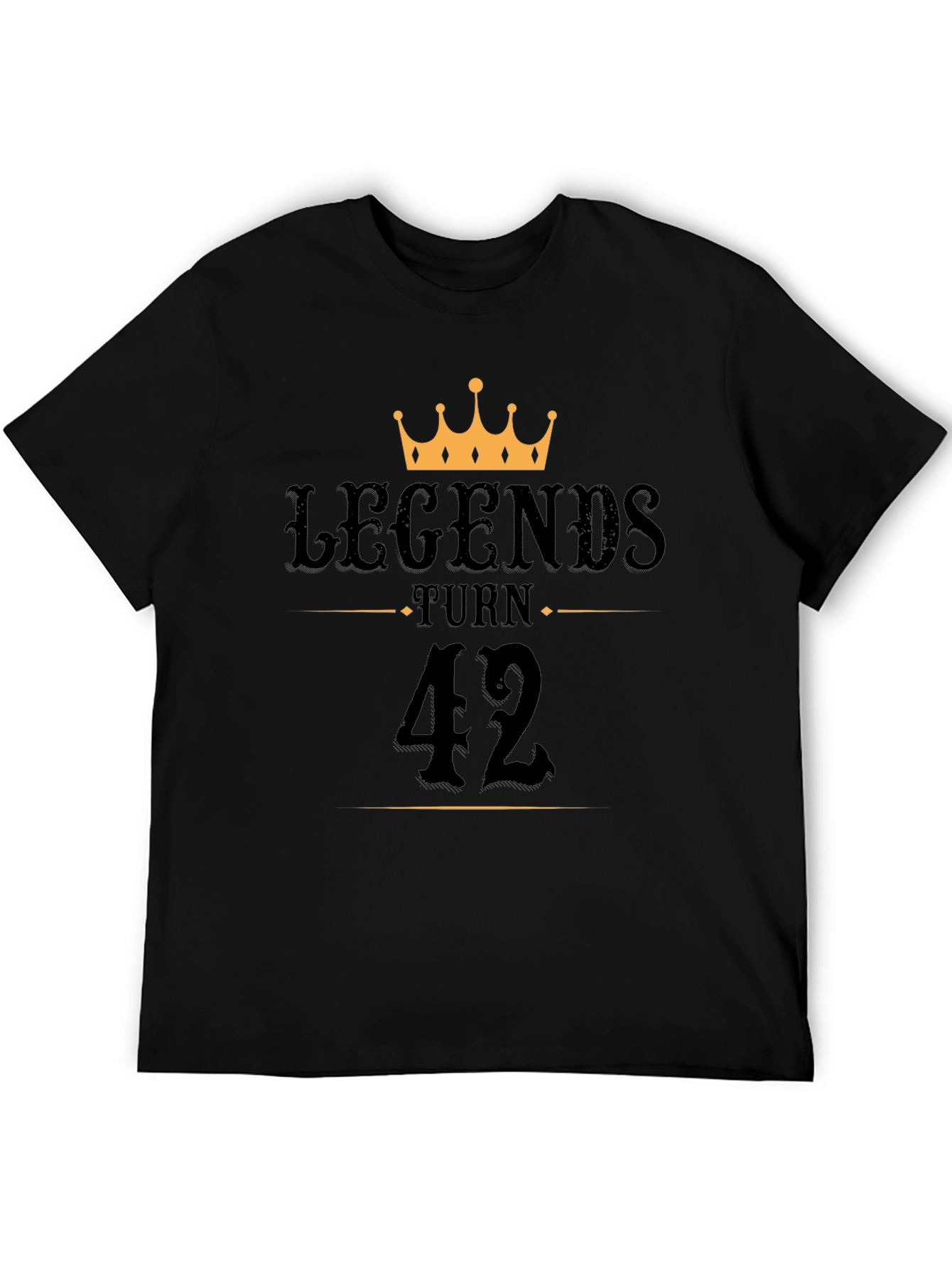 Legends Turn 42 Black T-Shirt