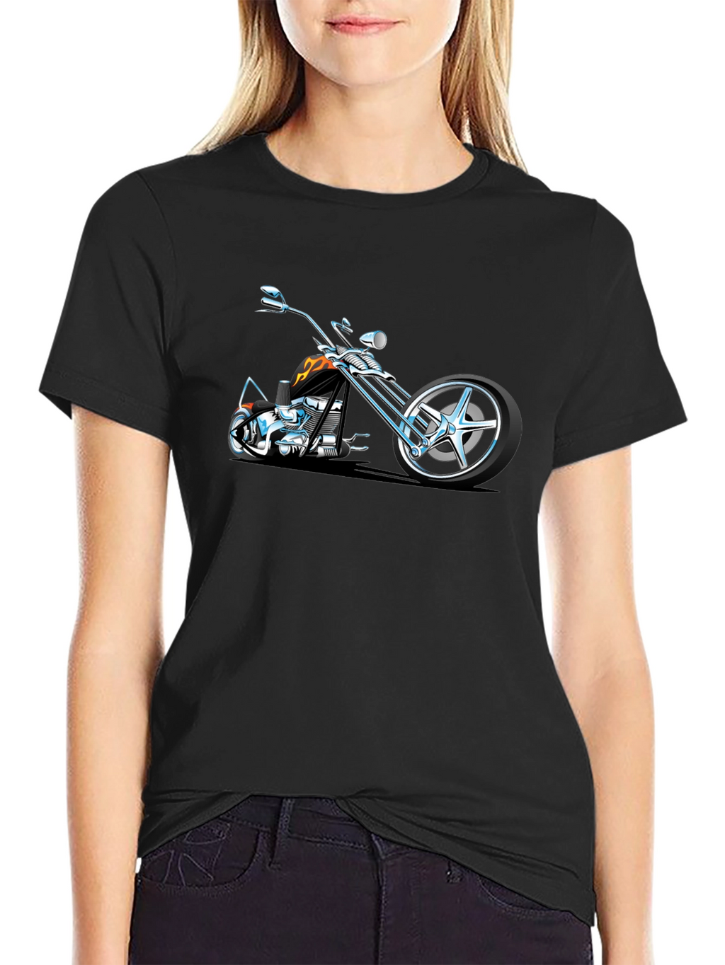 Cool Motorcycle Graphic Tee - Black