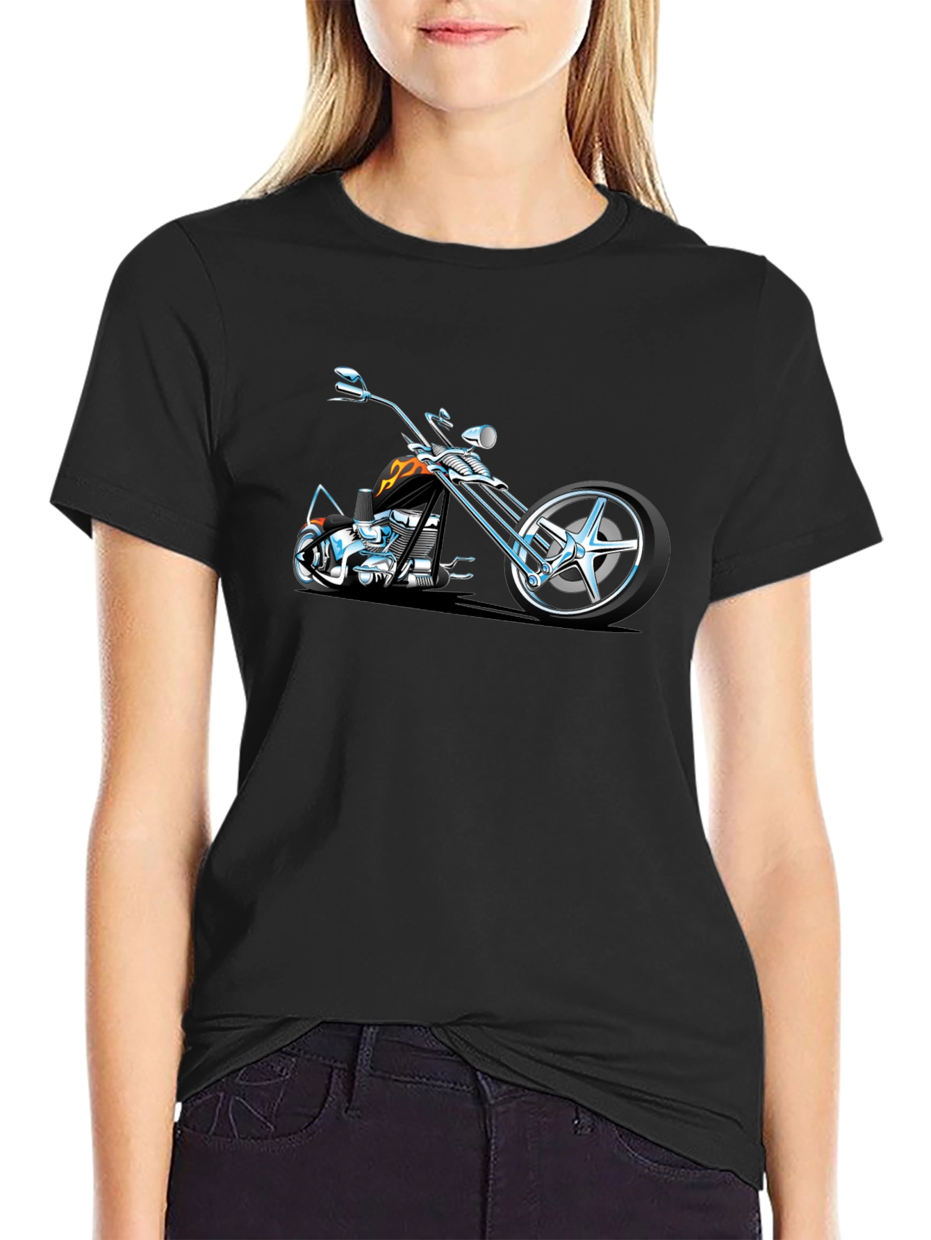 Cool Motorcycle Graphic Tee - Black
