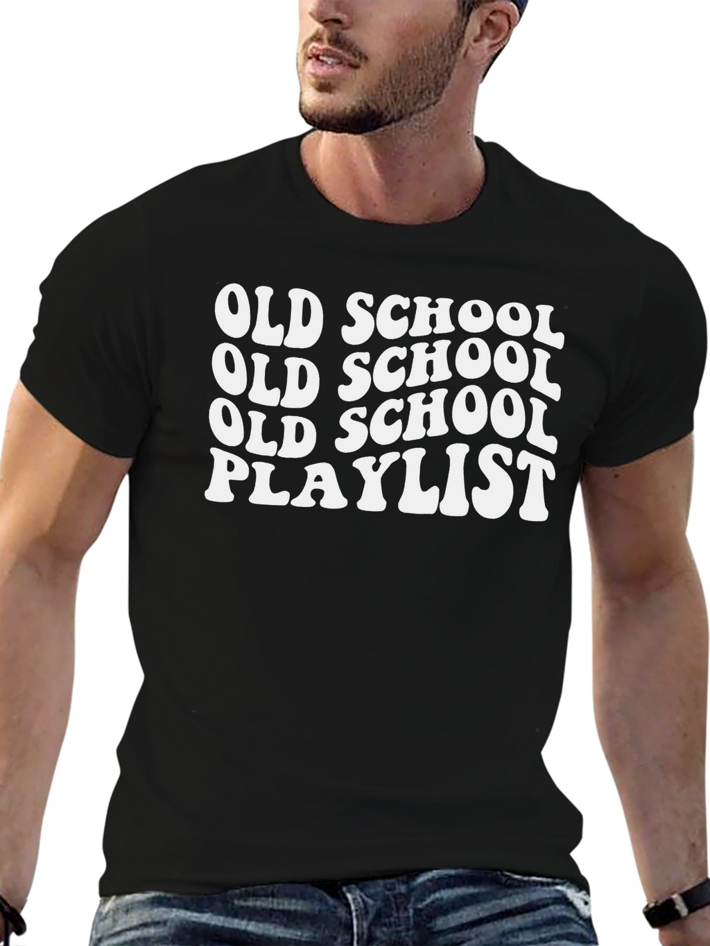 Old School Playlist Black T-Shirt