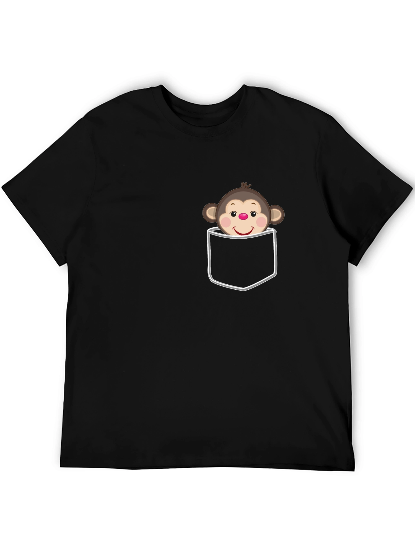 Monkey in Pocket Graphic T-Shirt - Fun Casual Wear