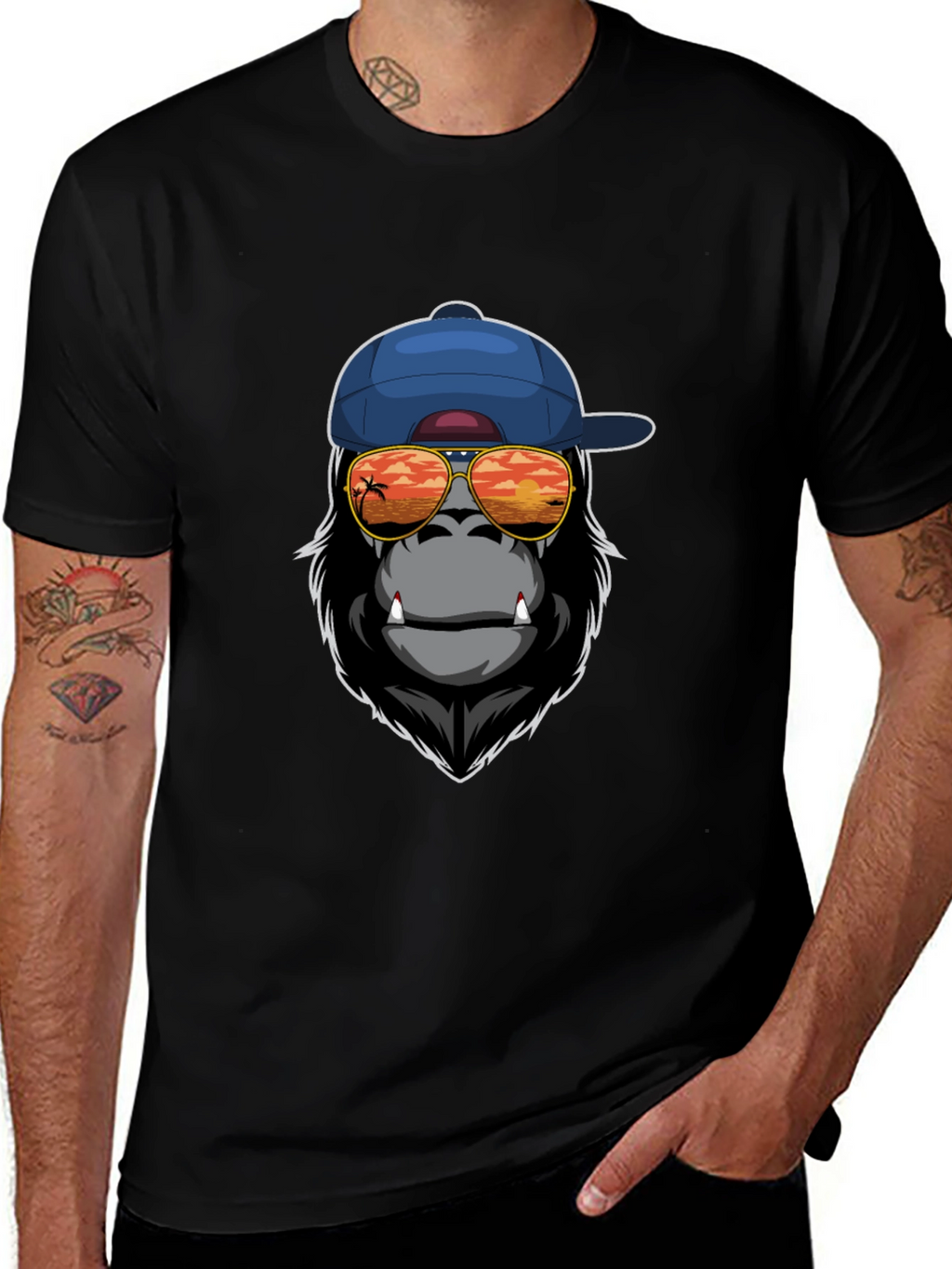 Cool Gorilla Graphic Tee - Sunset Shades