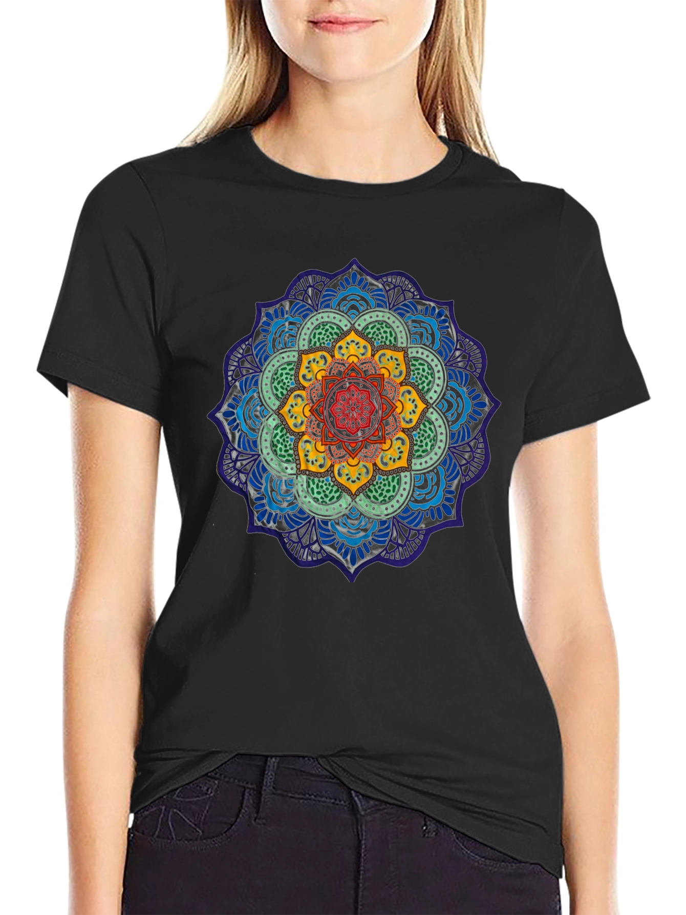 Mens Mandala Graphic T-Shirt - Black