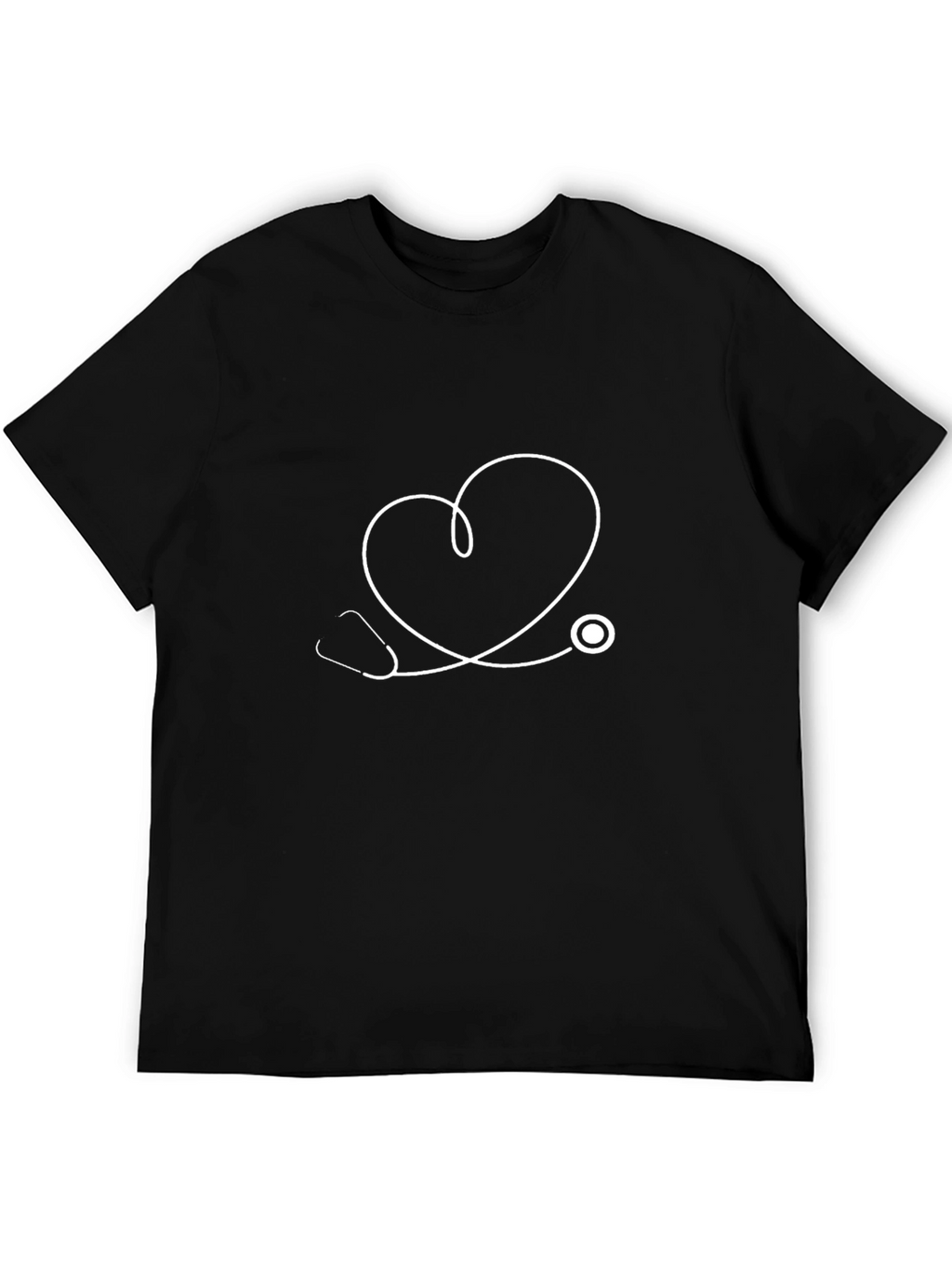 Heartbeat Stethoscope Graphic Tee - Black