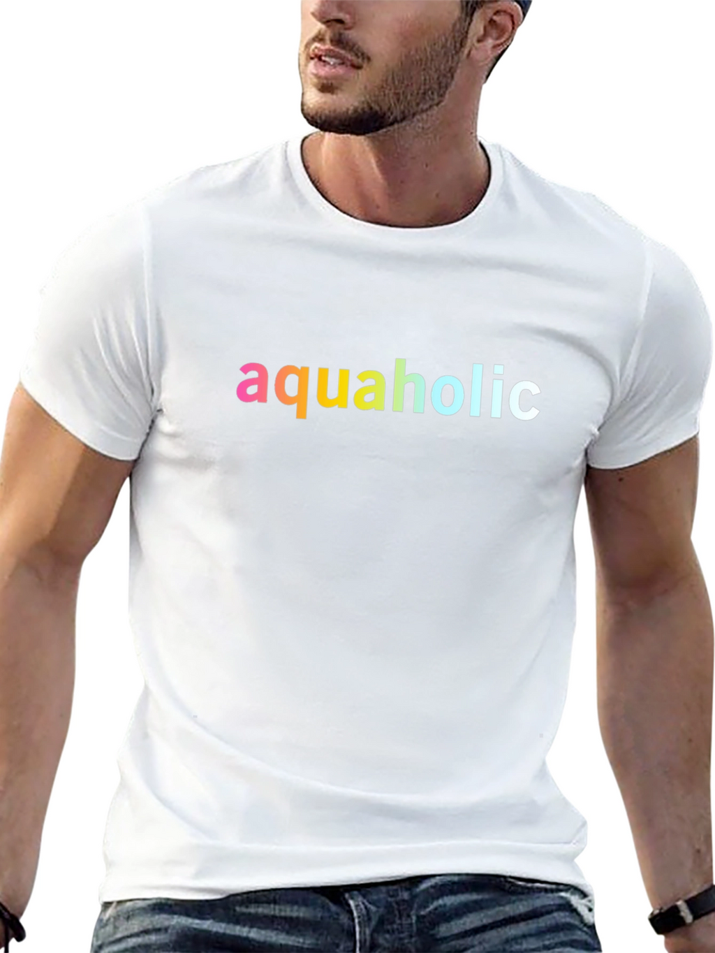 Aquaholic Graphic Tee - Black Cotton T-Shirt