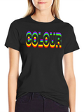Rainbow Colour Graphic T-Shirt - Black