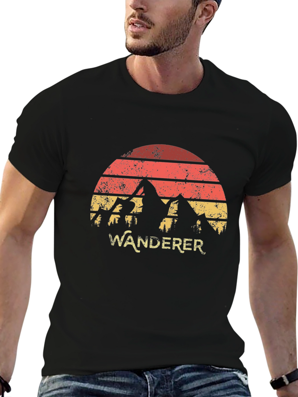 Wanderer Mountain Graphic Tee - Retro Style