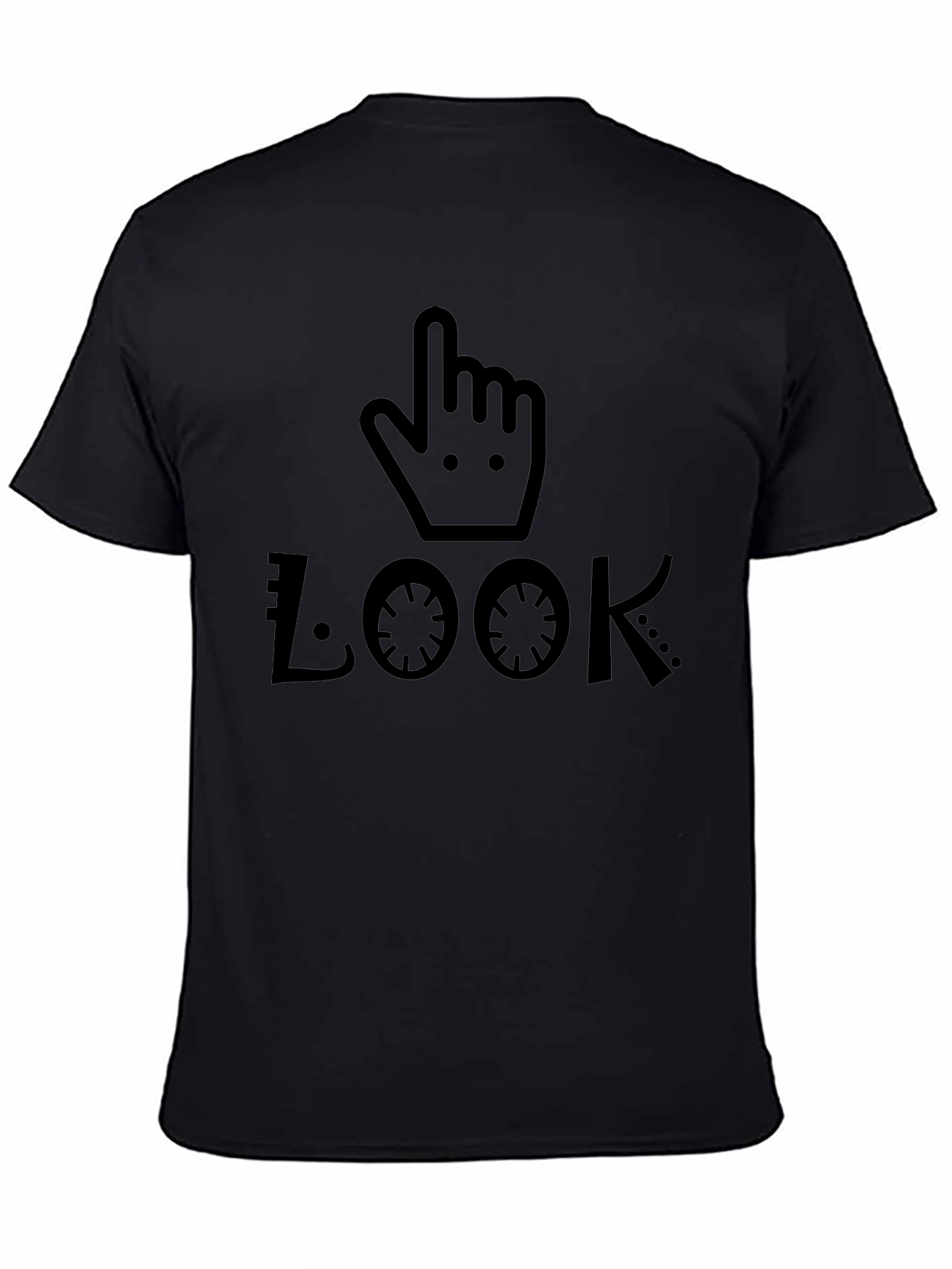 Look Graphic Tee - Trendy Black Cotton T-Shirt