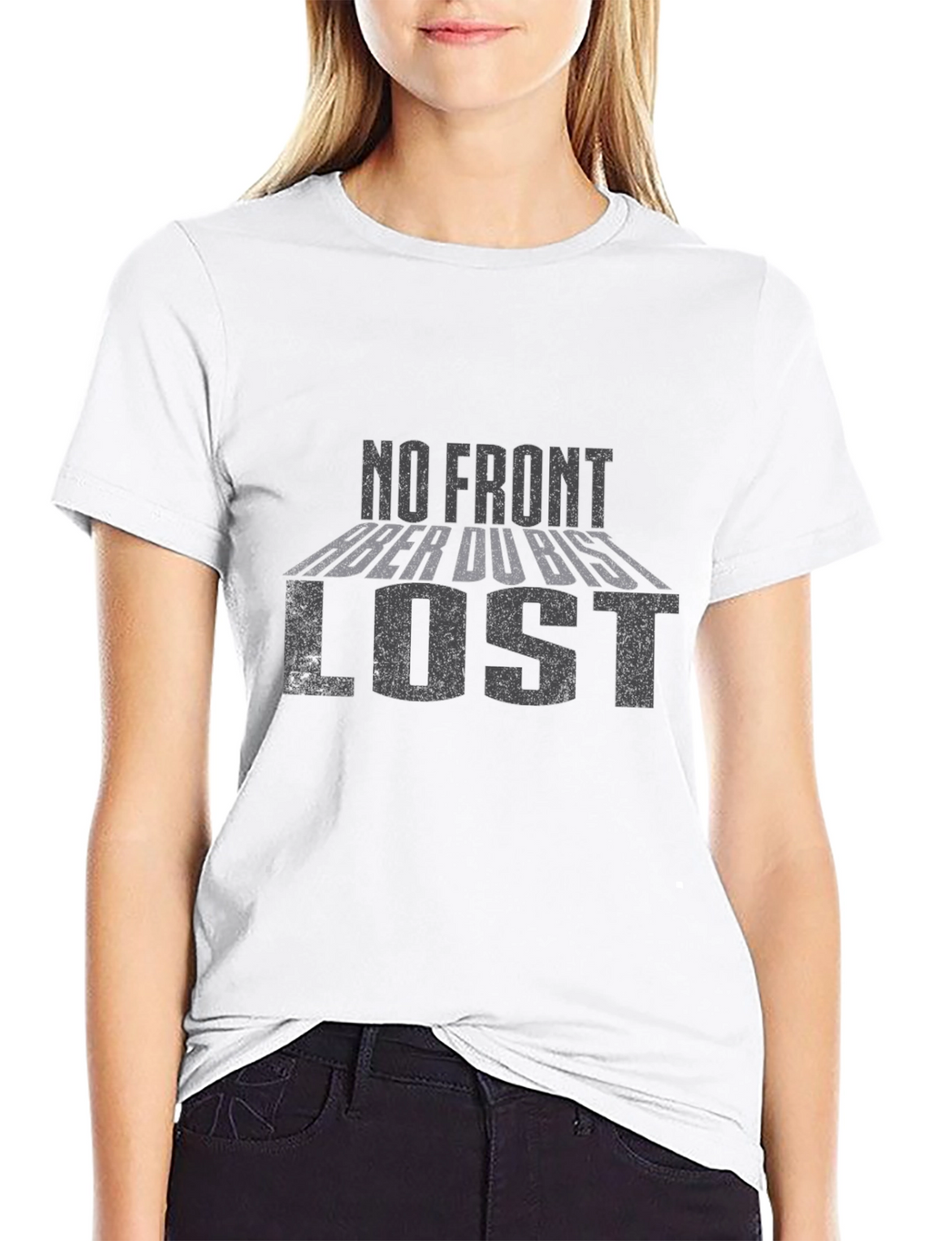 No Front Aber Du Bist Lost Black T-Shirt