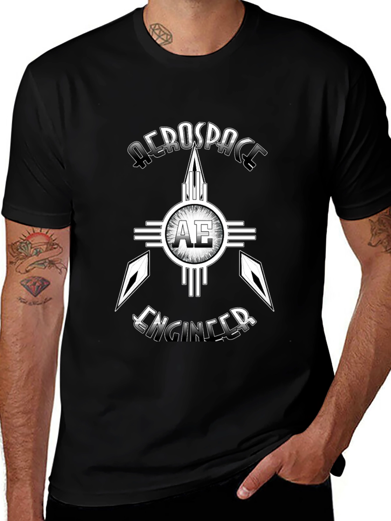 Aerospace Engineer Graphic T-Shirt - Black