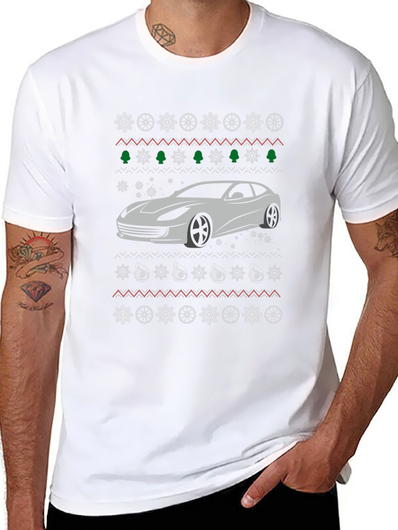 Car Christmas Pattern T-Shirt