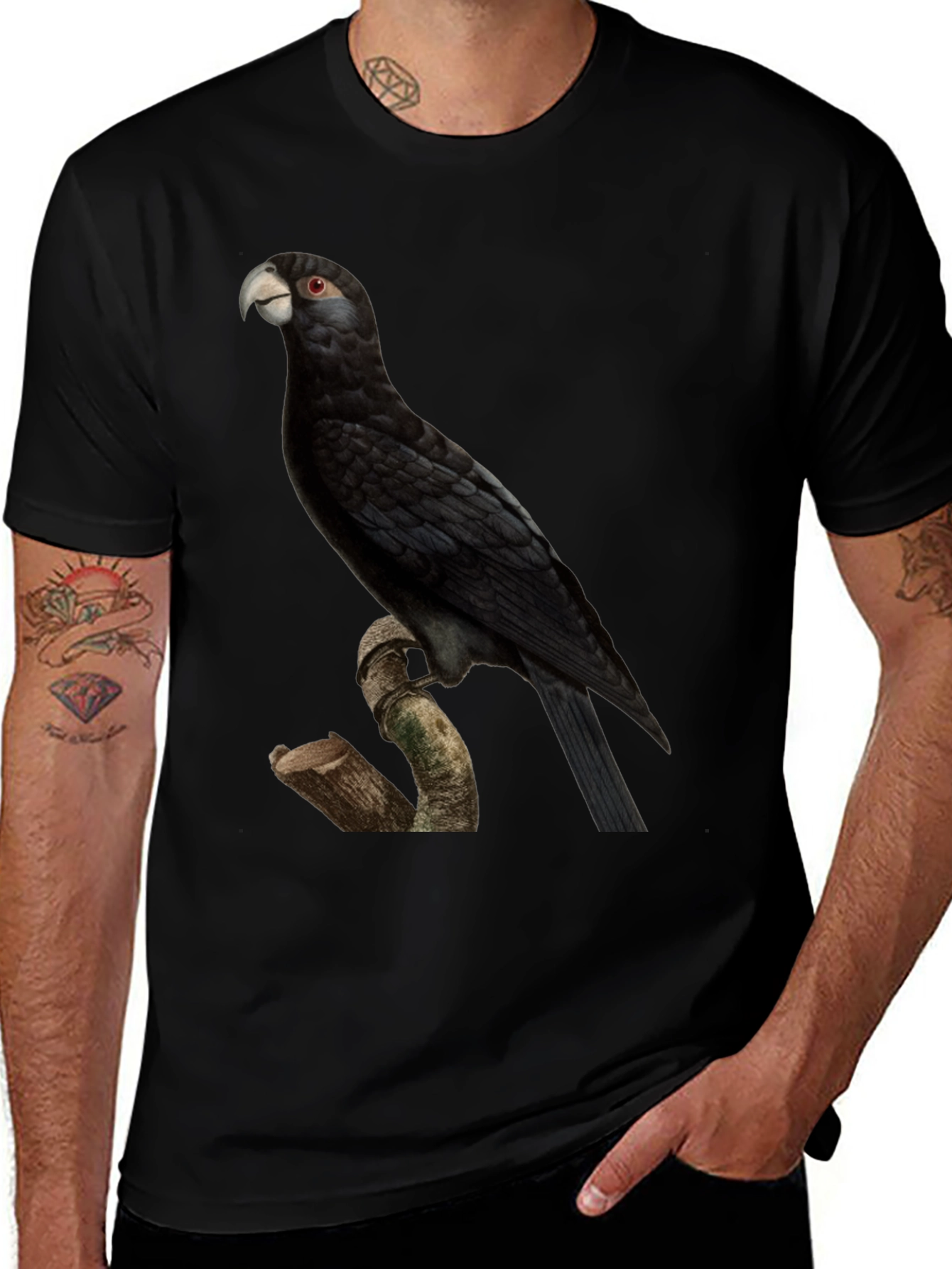 Black Palm Cockatoo Graphic T-Shirt