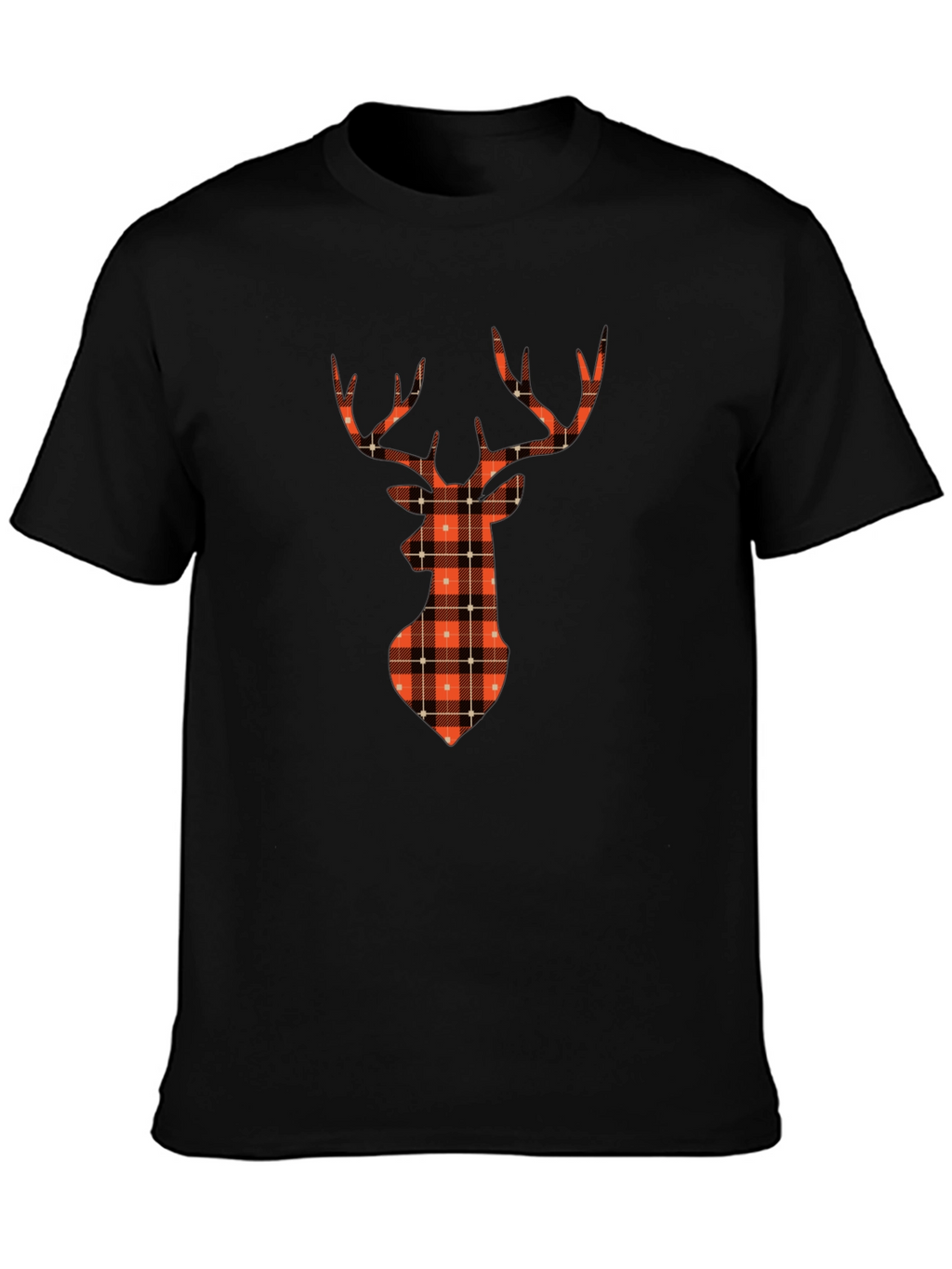 Plaid Deer Graphic Tee - Casual Style