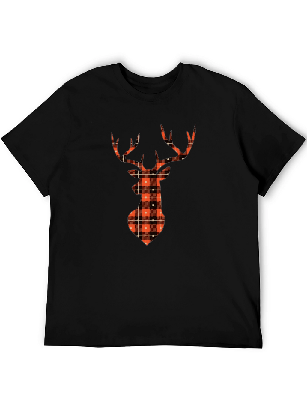Plaid Deer Graphic Tee - Casual Style