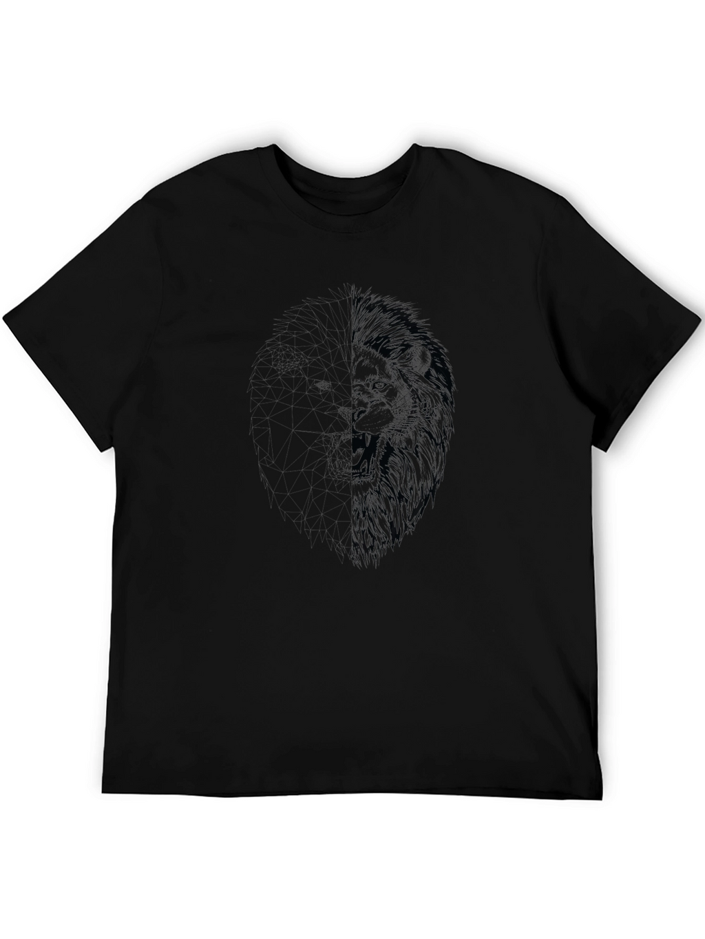 Lion Graphic Print Black Tee