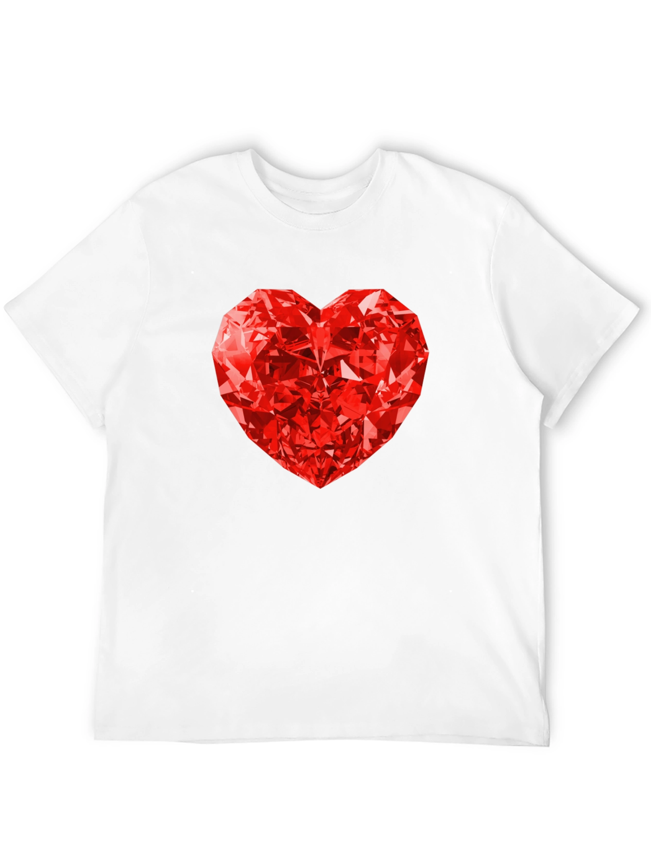 Red Diamond Heart Graphic Tee - Mens Black T-Shirt