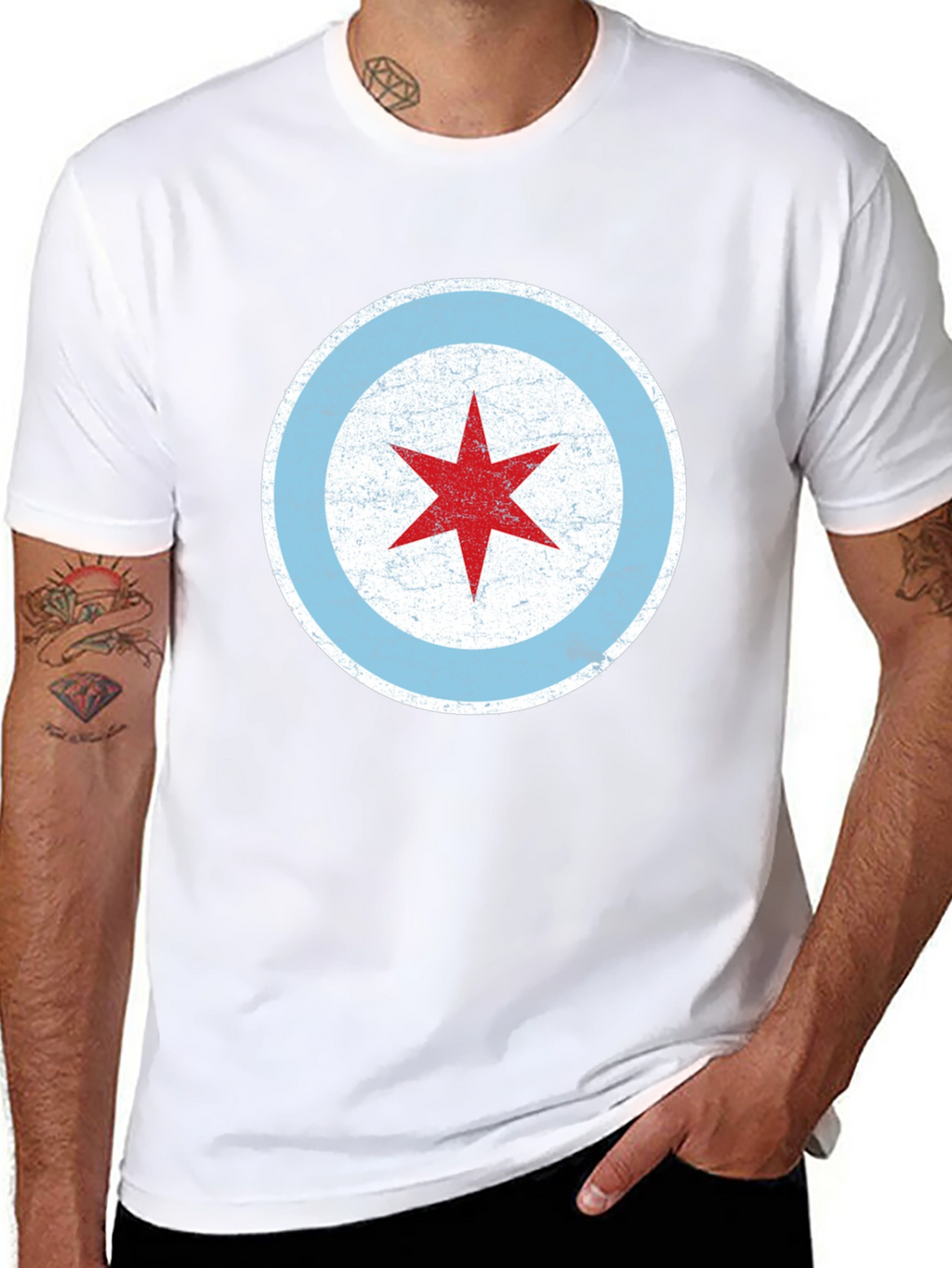 Chicago Flag Star Graphic T-Shirt