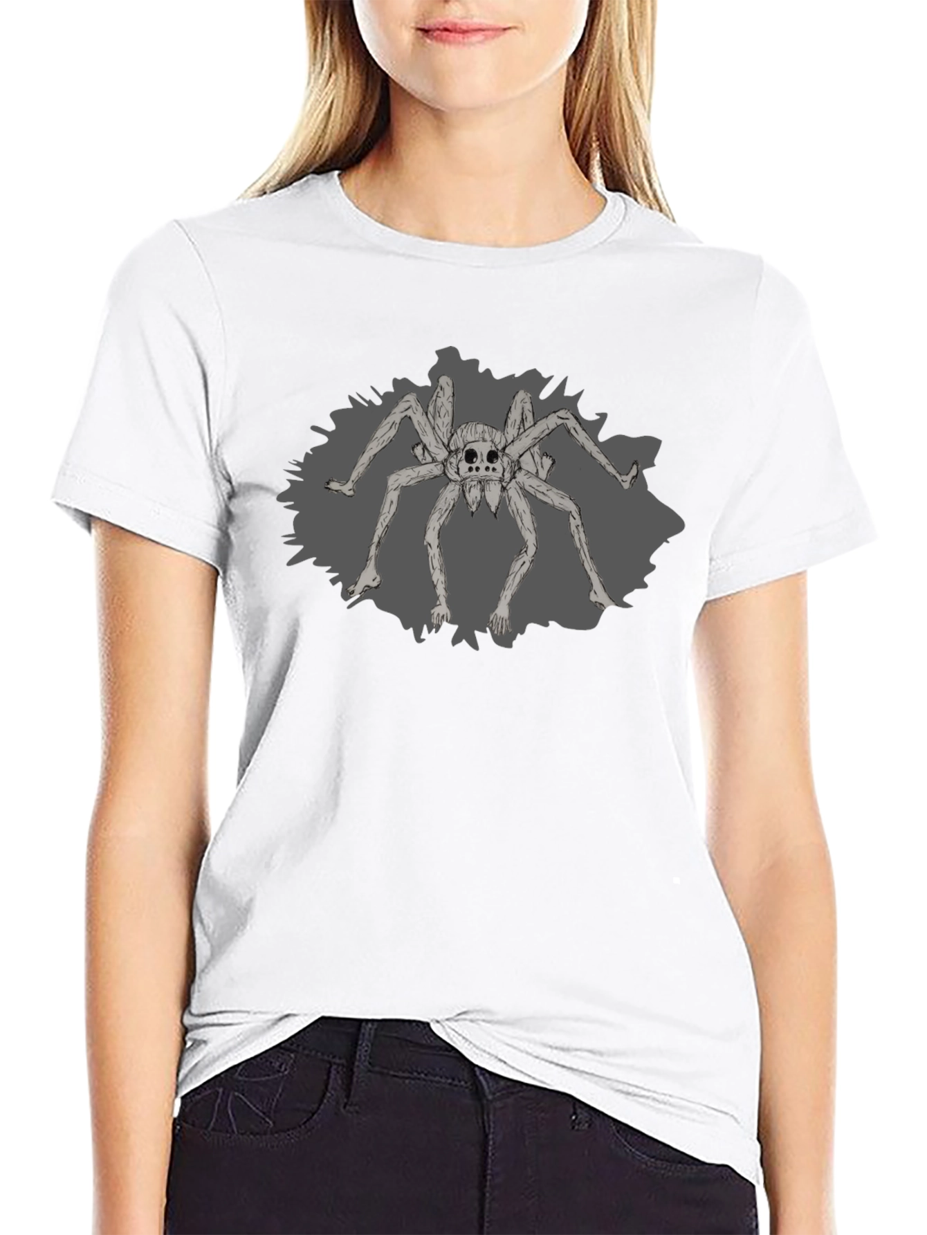 Creepy Spider Graphic Tee - Black
