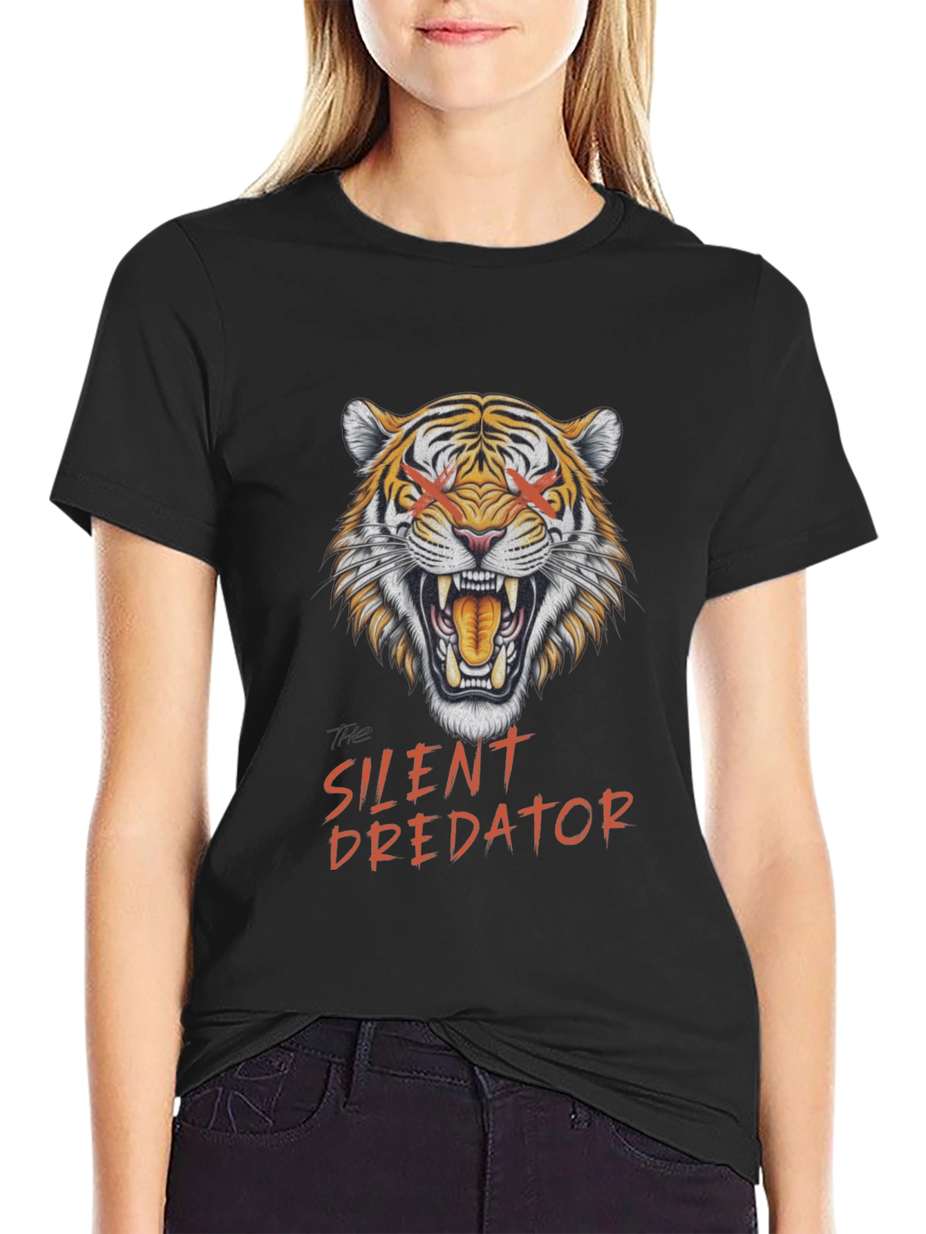 Silent Predator Graphic Tee - Tiger Design