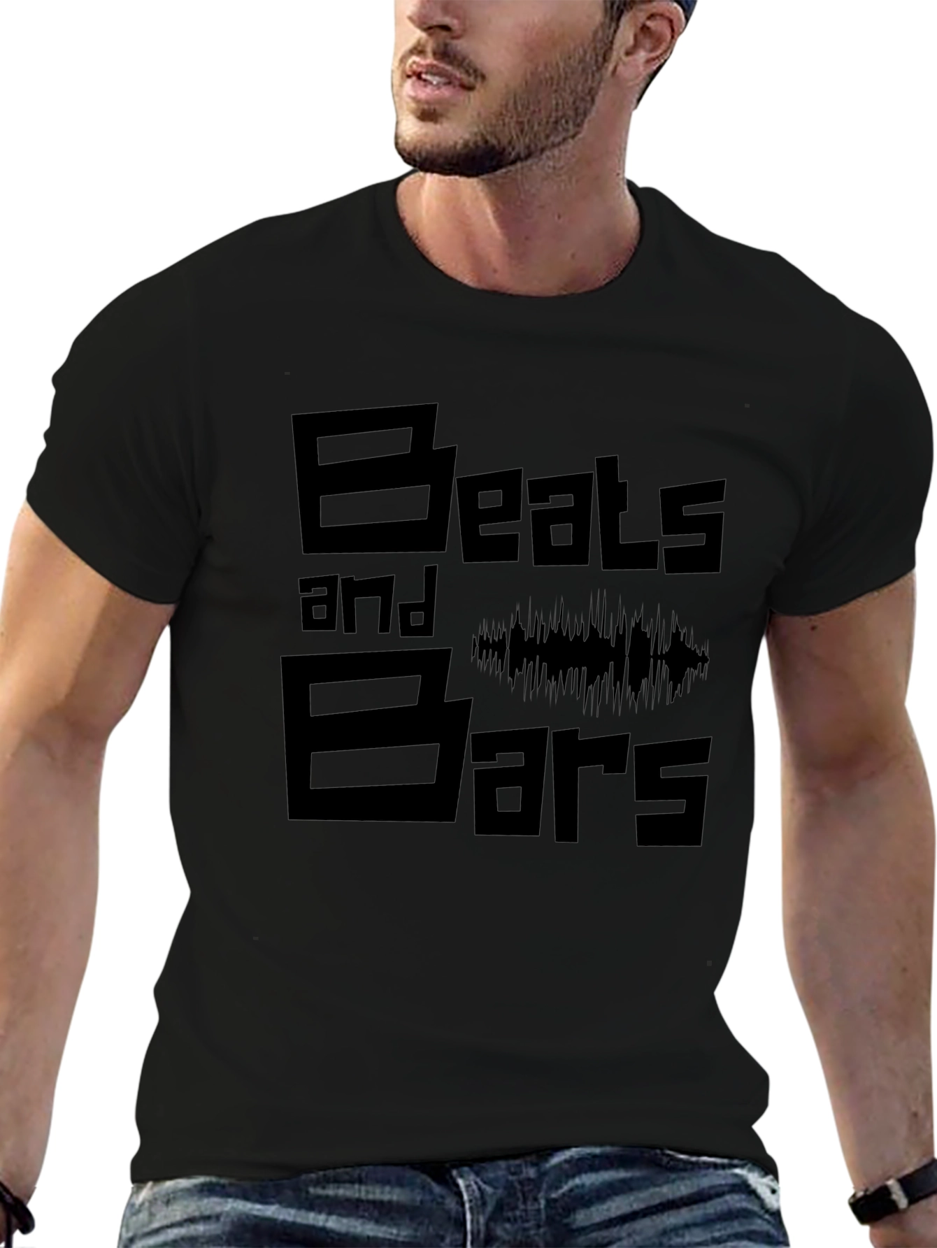 Beats and Bars Black Graphic Tee