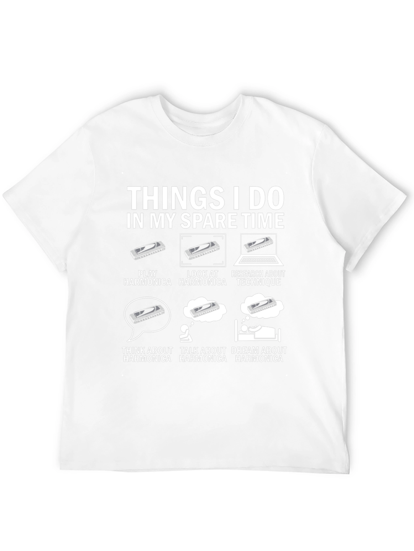 Harmonica Lover T-Shirt: Spare Time Harmonica Design