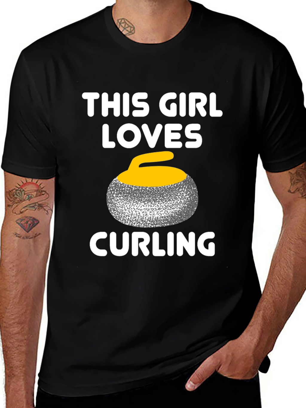 This Girl Loves Curling T-Shirt - Black