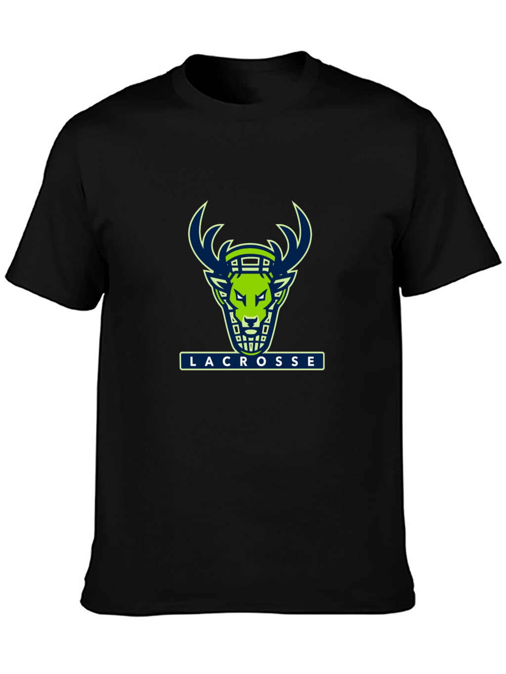 Lacrosse Deer Graphic Black T-Shirt