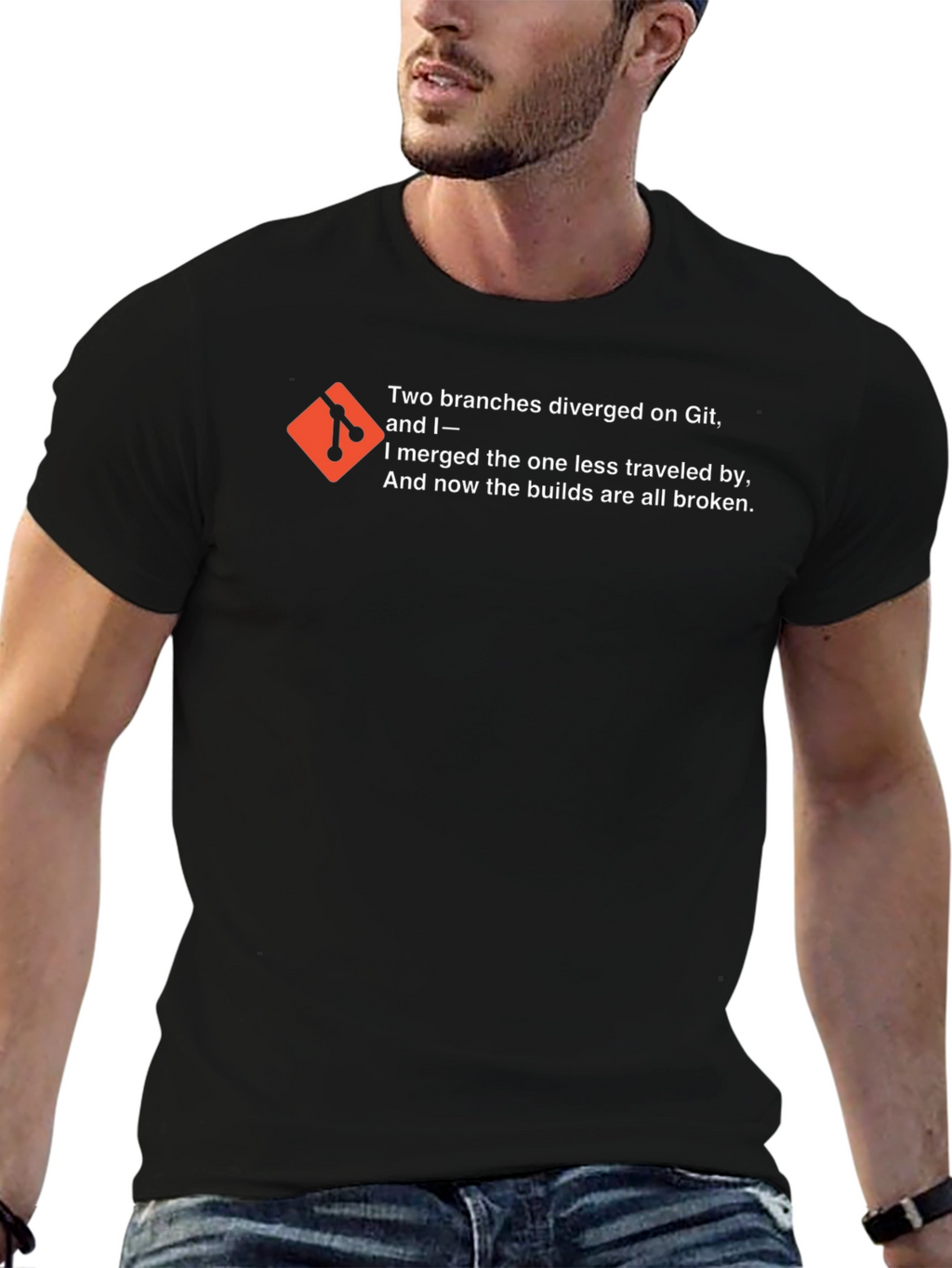 Git Poem T-Shirt - Two Branches Diverged