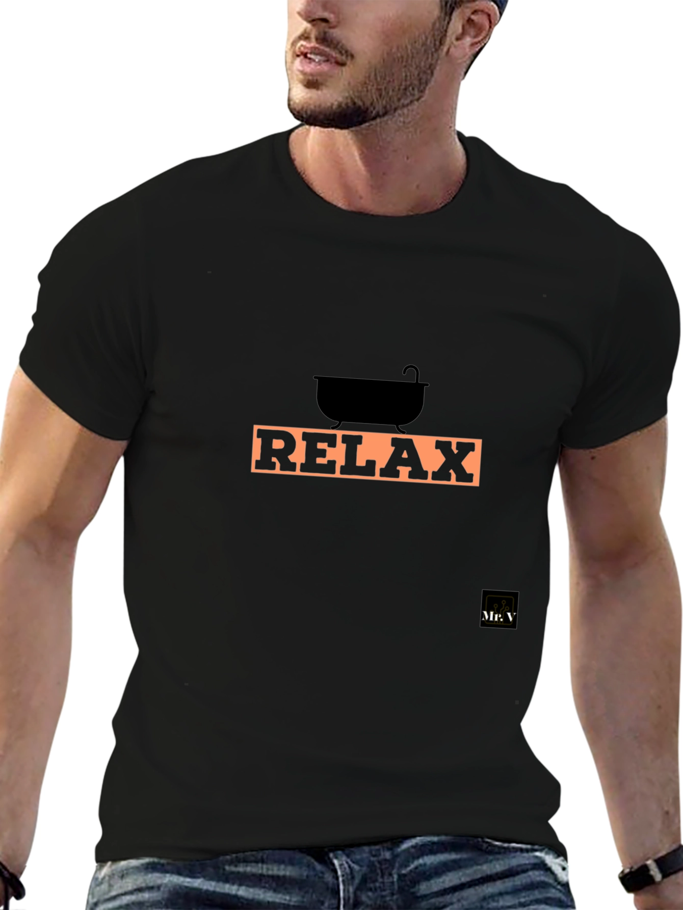 Relax Graphic Tee - Black Cotton Comfort