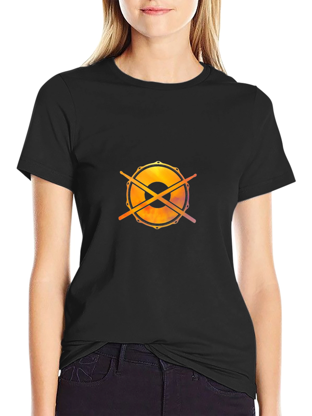 Drum Kit Graphic Tee - Musicians Black Cotton T-Shirt